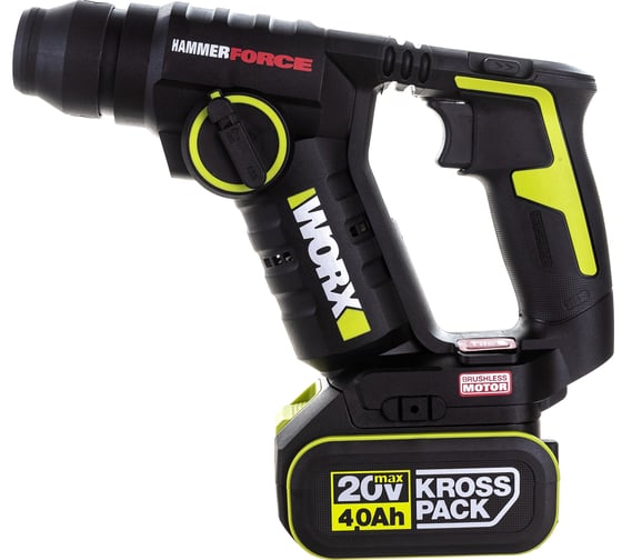 Аккумуляторный бесщеточный перфоратор WORX Professional WU380S, 1,7 Дж, 0-5300 уд/мин детальное изображение - 1