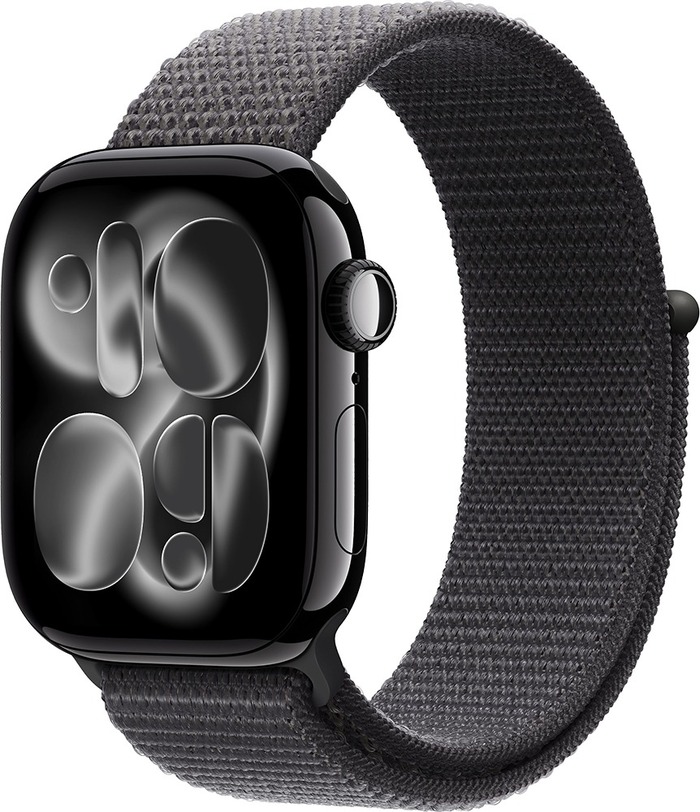 Умные часы Apple Watch Series 11 46 мм, Jet Black Aluminium Case with Dark Gray Sport Loop, GPS, Темно-серый №1