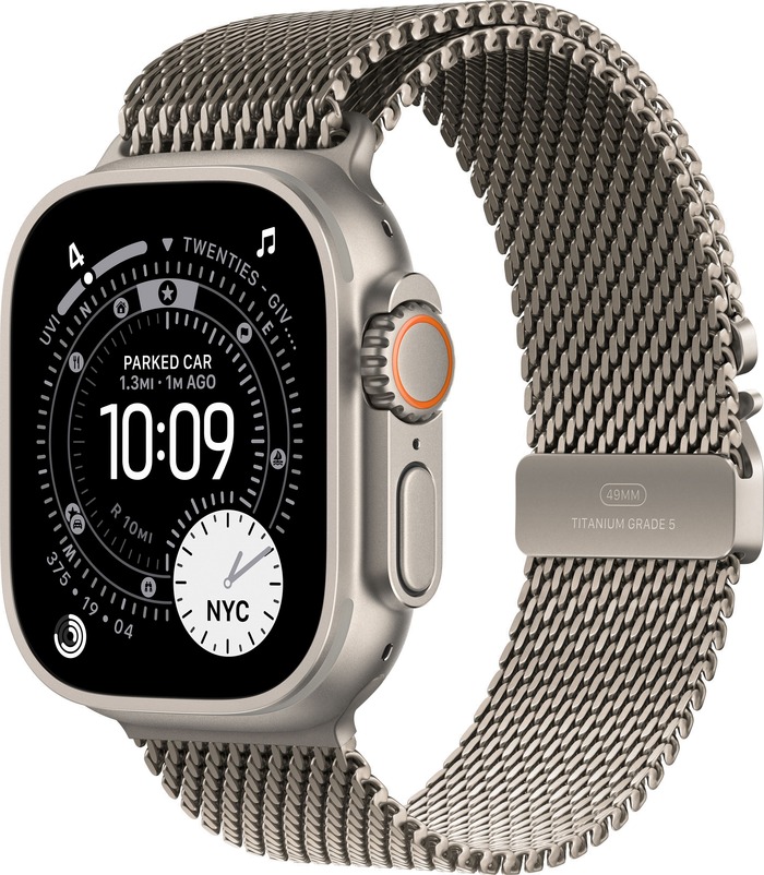Умные часы Apple Watch Ultra 3 49 мм, Natural Titanium Case with Natural Milanese Loop, Серебристый (S) №1