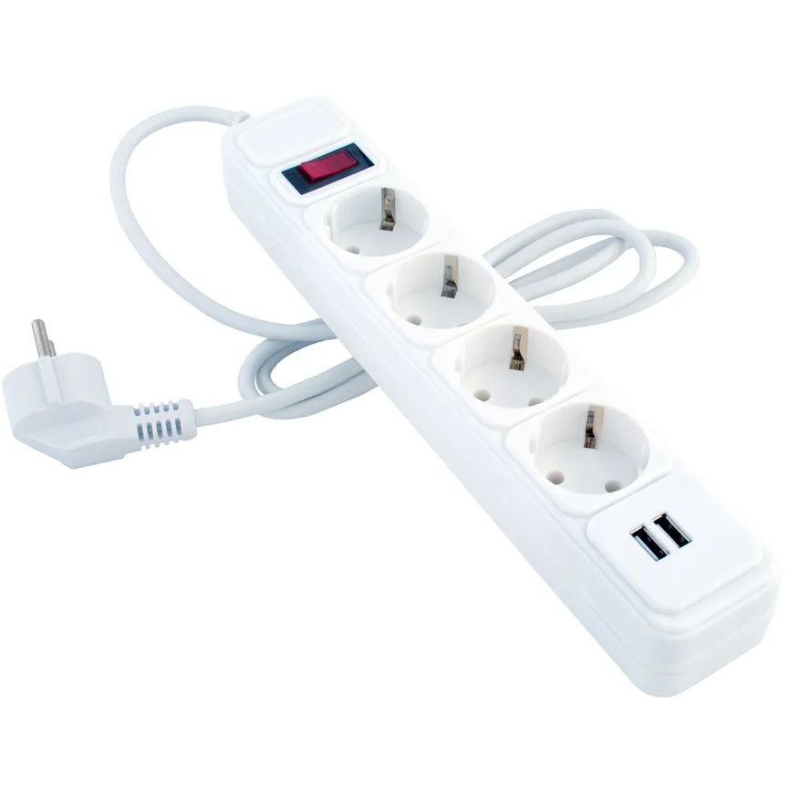 Сетевой фильтр СТАРТ SP 4x3 2USB ZVT, 3 м, Белый детальное изображение - 1