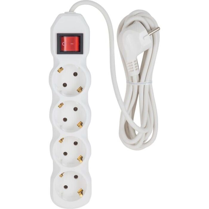 Сетевой удлинитель СТАРТ S 4x3-ZV, 3 м, Белый №1