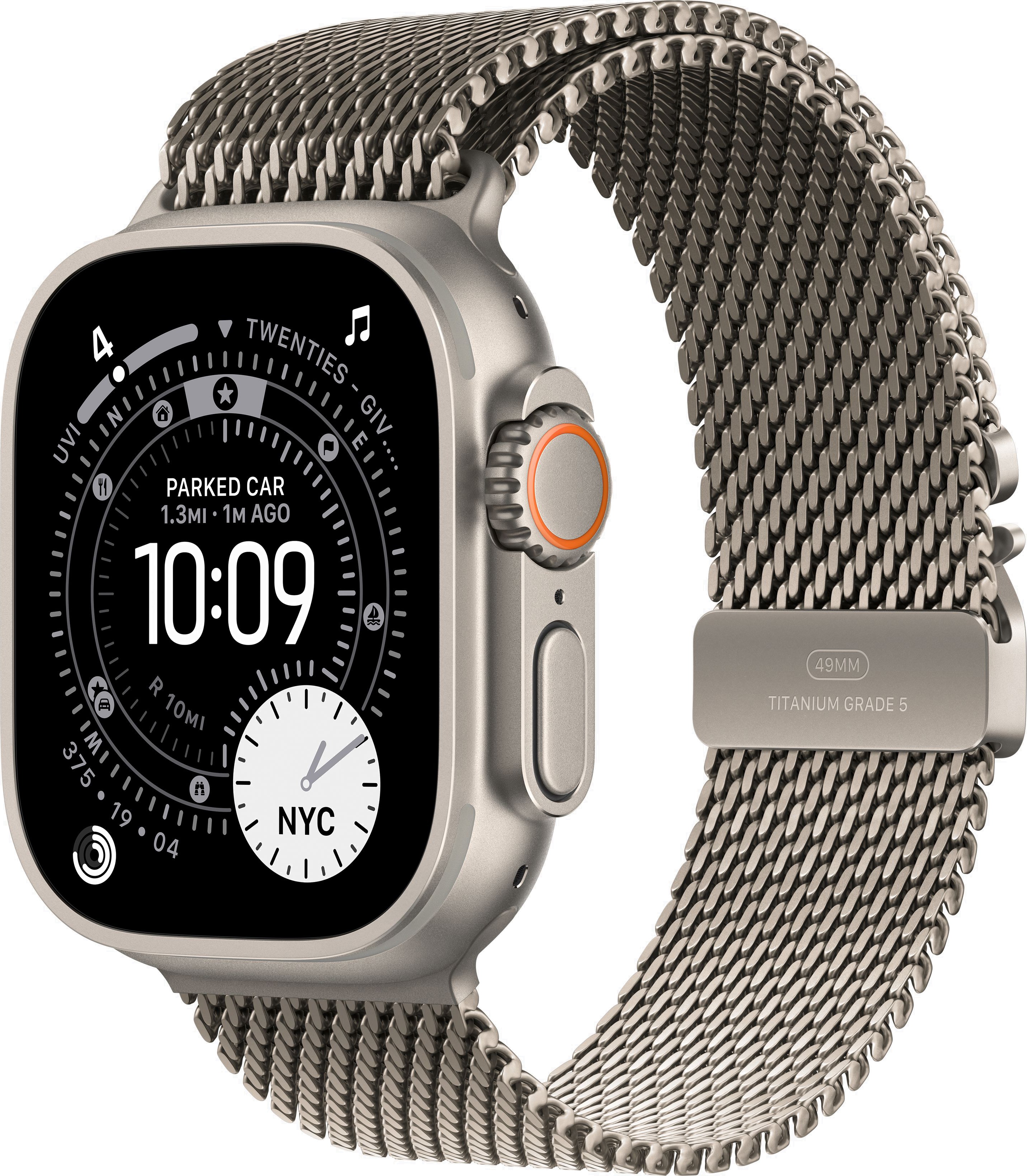 Умные часы Apple Watch Ultra 3 49 мм, Natural Titanium Case with Natural Milanese Loop, Серебристый (L) детальное изображение - 1