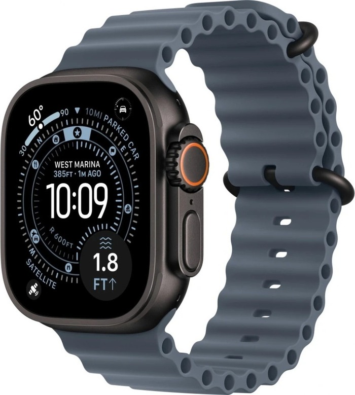 Умные часы Apple Watch Ultra 3 49 мм, Black Titanium Case with Black Ocean Band, Черный №2
