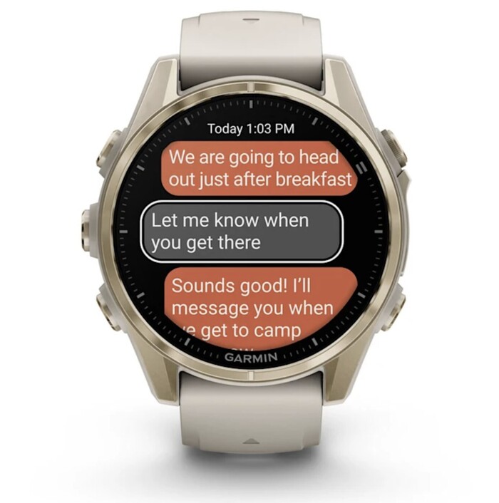 Смарт-часы Garmin Fenix 8 AMOLED Sapphire, 43 мм, Золотистый, Серый кожаный ремешок №9