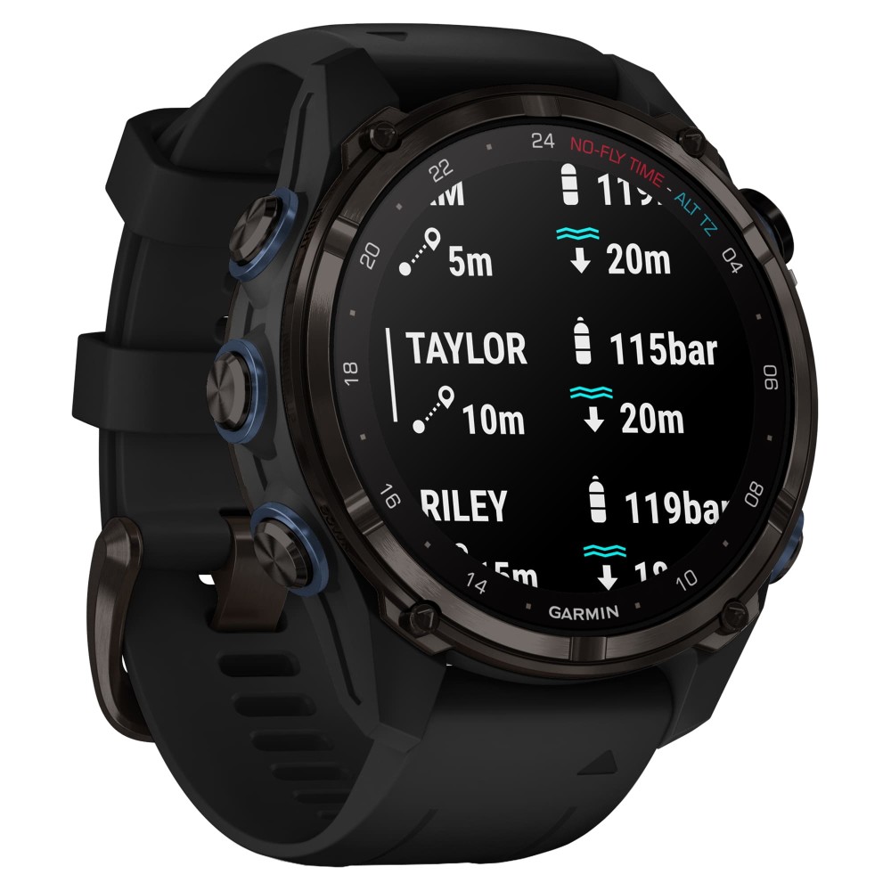Смарт-часы Garmin Descent Mk3i, 43 мм, Carbon Gray DLC Titanium / Black Silicone Band, Черный детальное изображение - 5