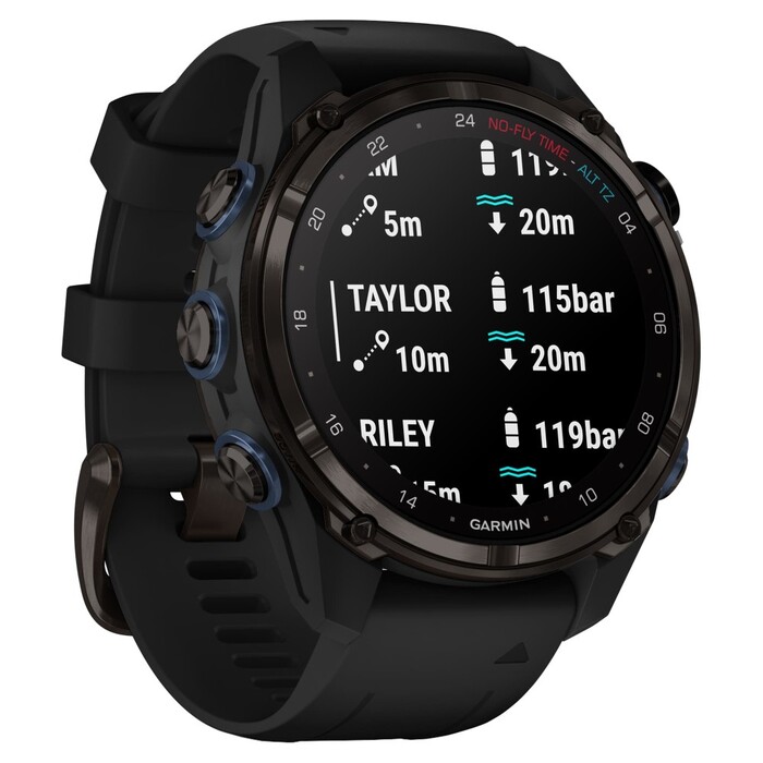Смарт-часы Garmin Descent Mk3i, 43 мм, Carbon Gray DLC Titanium / Black Silicone Band, Черный №5