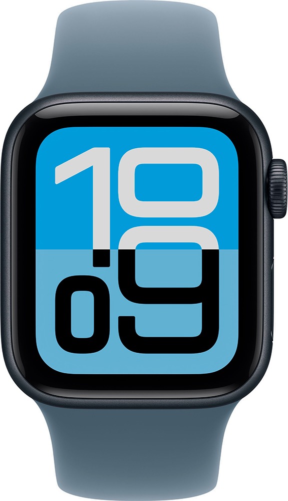 Умные часы Apple Watch SE 3 40 мм, GPS, Midnight Aluminium Case with Anchor Blue Sport Band, Полуночный черный/Синий детальное изображение - 2