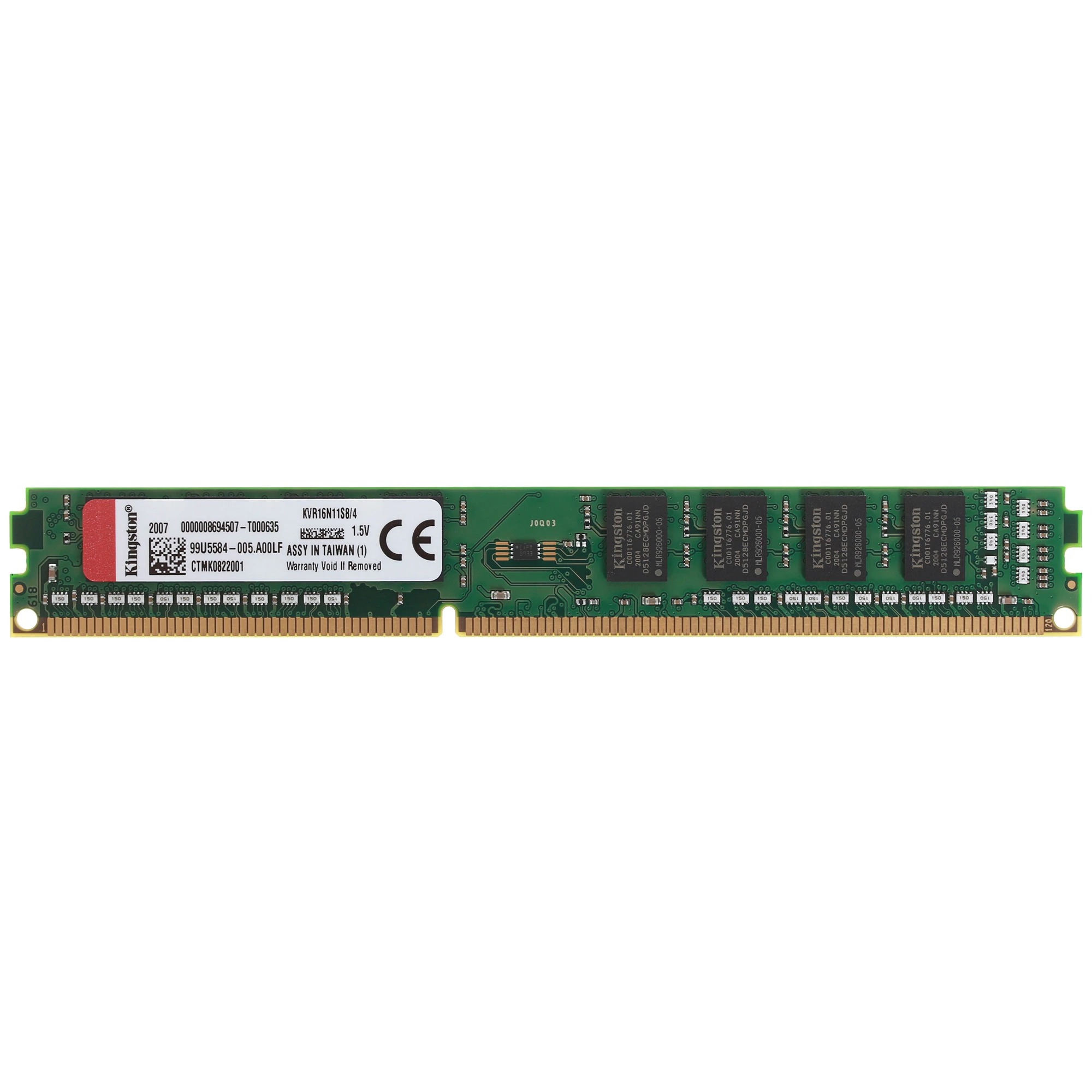 Оперативная память Kingston DDR-III 1600MHz, KVR16N11S8/4, 4 Гб детальное изображение - 1