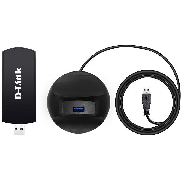 Wi-Fi адаптер D-Link DWA-192/B, Wi-Fi 5, Черный детальное изображение - 3