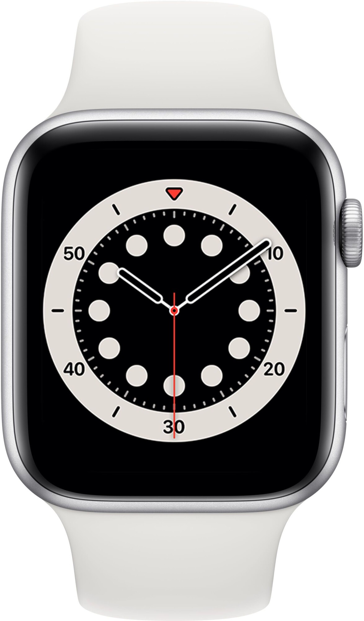 Умные часы Apple Watch Series 6 44 мм, GPS, Silver Aluminium Case with White Sport Band, Серебристый/Белый детальное изображение - 2