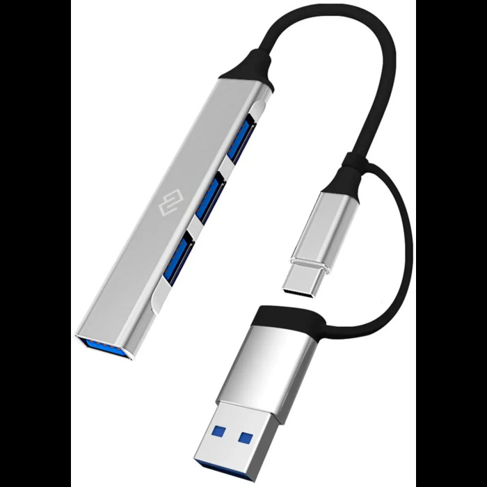 USB-концентратор Digma DHUB-4USB-AC-3.0, Серебряный №1