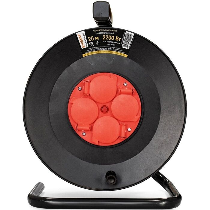 Сетевой удлинитель ExeGate ECS-2-1R, 25 м, Красный №2