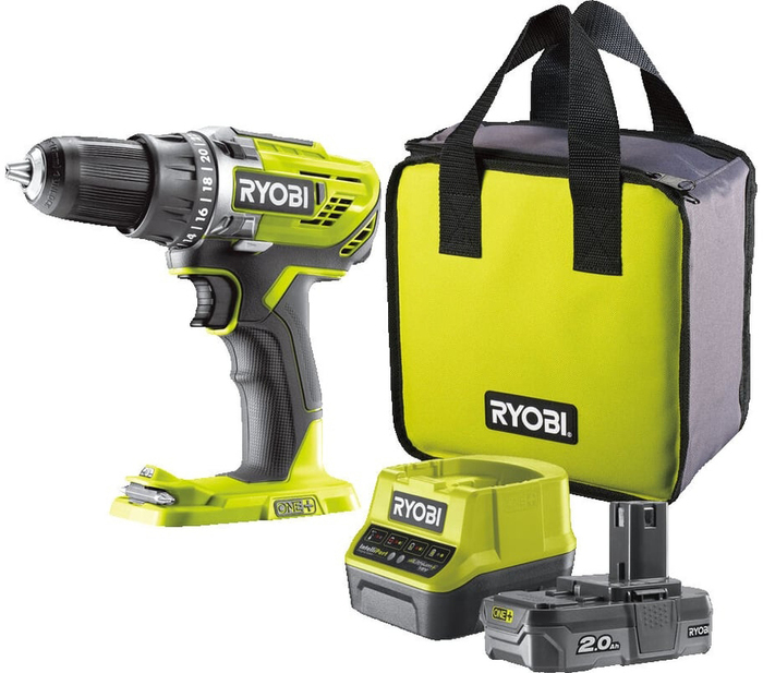 Аккумуляторная дрель-шуруповерт Ryobi R18DD3-120S ONE+ 5133003347, 18 В, 50 Нм, 2 А·ч  №1