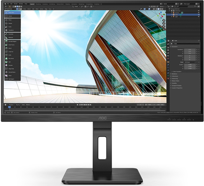 Монитор AOC 27P2Q, 27″, 1920x1080, 75 Гц, Черный №1
