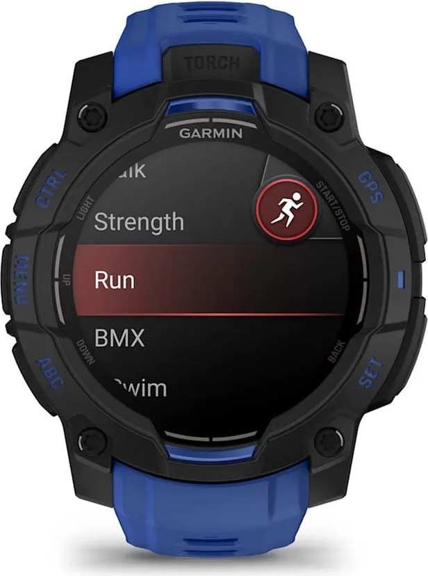 Смарт-часы Garmin Instinct 3 Amoled, Black with Black/Bolt Blue Silicone Limited edition, 45 мм, Синий детальное изображение - 4