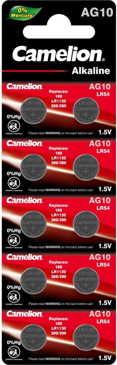 Аккумулятор / батарейка Camelion 10xAG10  детальное изображение - 1