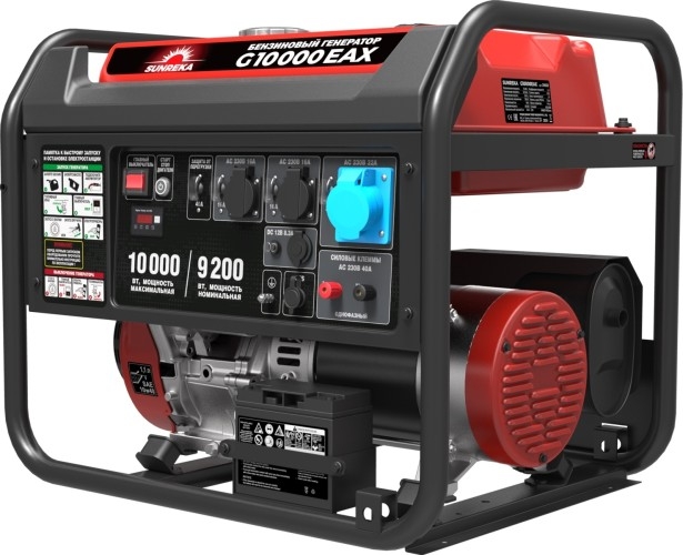 Генератор бензиновый SUNREKA G10000EAX 211022, 9.2 кВт, Красный детальное изображение - 1