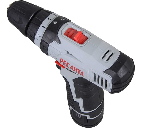 Аккумуляторная дрель-шуруповерт Ресанта ДА-12-2ЛК 75/14/2, 12 В, 40 Нм, 2 А·ч детальное изображение - 6