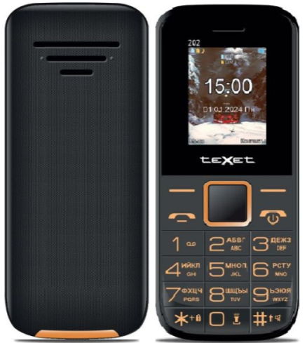 Мобильный телефон Texet TM-202, 32 Мб, Черный, Dual micro-SIM детальное изображение - 2