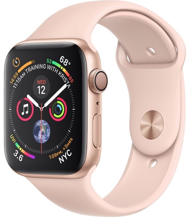 Умные часы Apple Watch Series 4 Aluminum, 44 мм, GPS, Pink Sport Band, Золотистый детальное изображение - 1