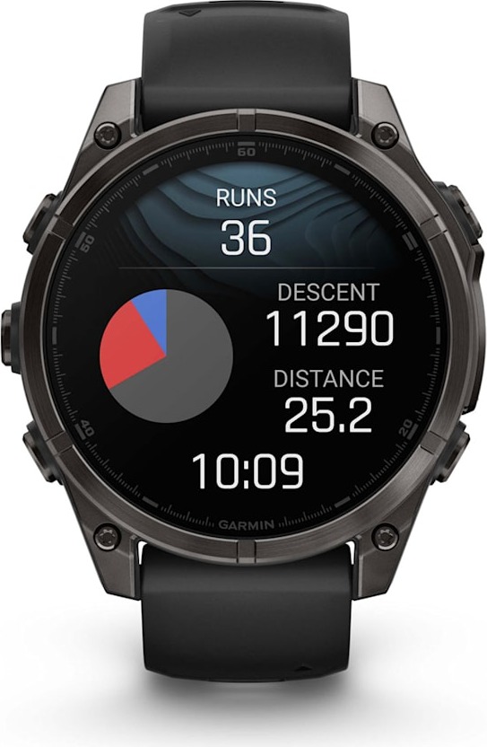 Смарт-часы Garmin Fenix 8 AMOLED Sapphire DLC, 47 мм, угольно-черный, пепельно-черный силиконовый ремешок детальное изображение - 3