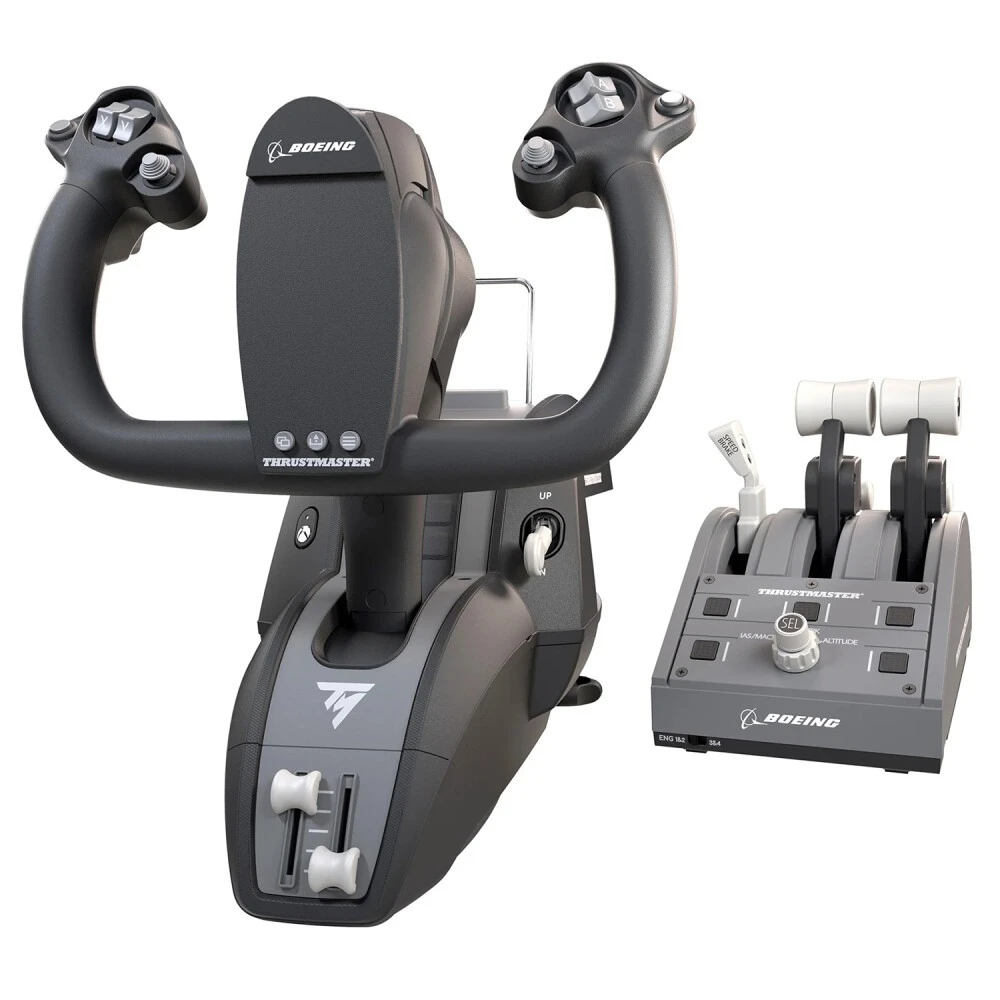 Штурвал + блок рычагов ThrustMaster TCA YOKE Pack Boeing Edition, Черный детальное изображение - 2