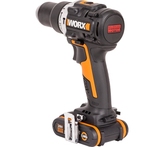 Ударная аккумуляторная дрель-шуруповерт WORX бесщеточная, ЗУ 2 А, кейс WX352, 20 В, 60 Нм, 2 А·ч детальное изображение - 3