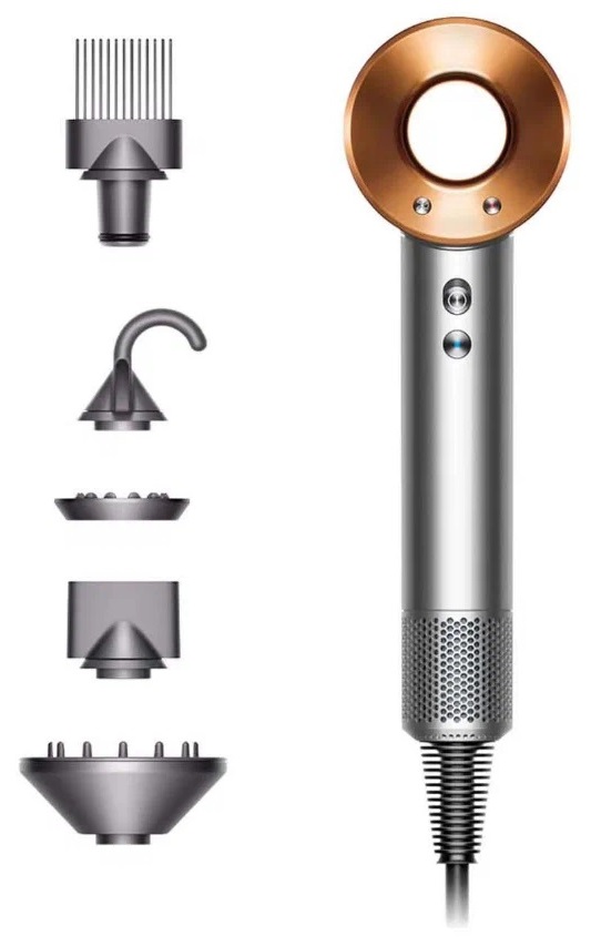 Фен Dyson Supersonic HD07 EU, Bright nickel/Bright copper, Никель/Медь детальное изображение - 4