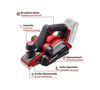Электрический рубанок Einhell PXC TP-PL 18/3 Li BL 4345405, 600 Вт,  Красный вариант - 6
