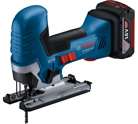 Аккумуляторная лобзиковая пила Bosch GST 185-LI грибовидная рукоятка (2 АкБ) 06015B2022, 18В, 26 мм, 180 Вт детальное изображение - 1