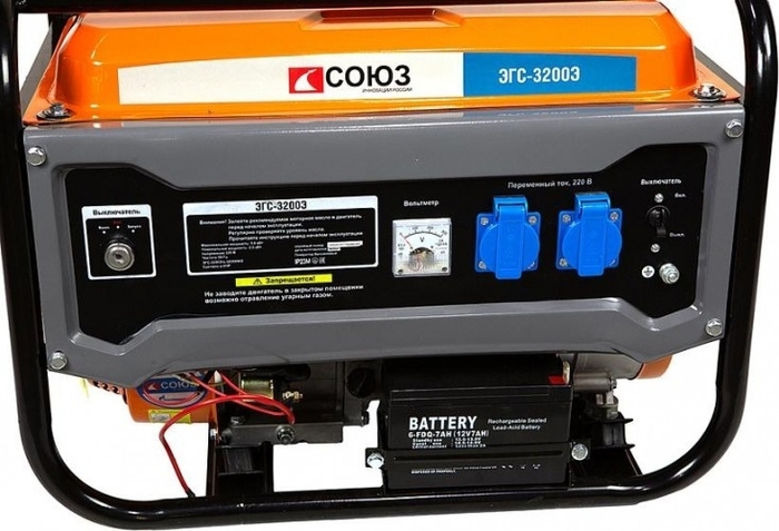 Генератор бензиновый СОЮЗ ЭГС-3200Э, 2.5 кВт, Оранжевый №2