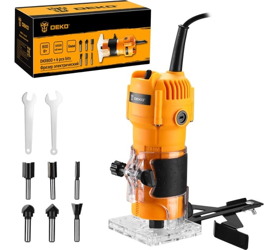 Фрезер DEKO DKR800 набор фрез 6 шт 063-4352, 800 Вт, Желтый детальное изображение - 1