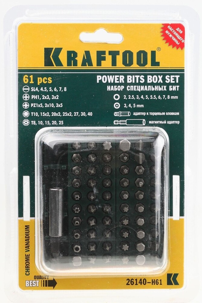Биты, торцевые головки KRAFTOOL 26140-H61 №5