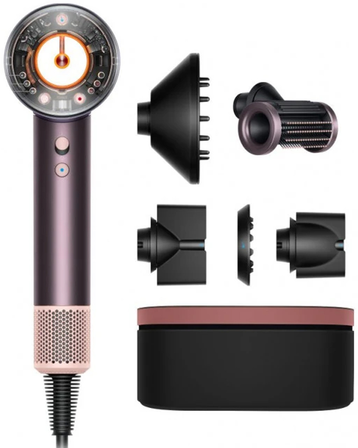 Фен Dyson Supersonic Nural HD16 с кейсом, Красный вельвет/Золото №9