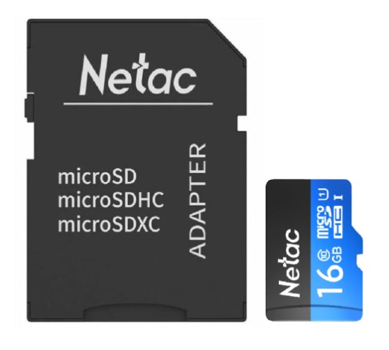 Карта памяти Netac P500 Standard MicroSD + SD адаптер (NT02P500STN-016G-R), 16 Гб детальное изображение - 1