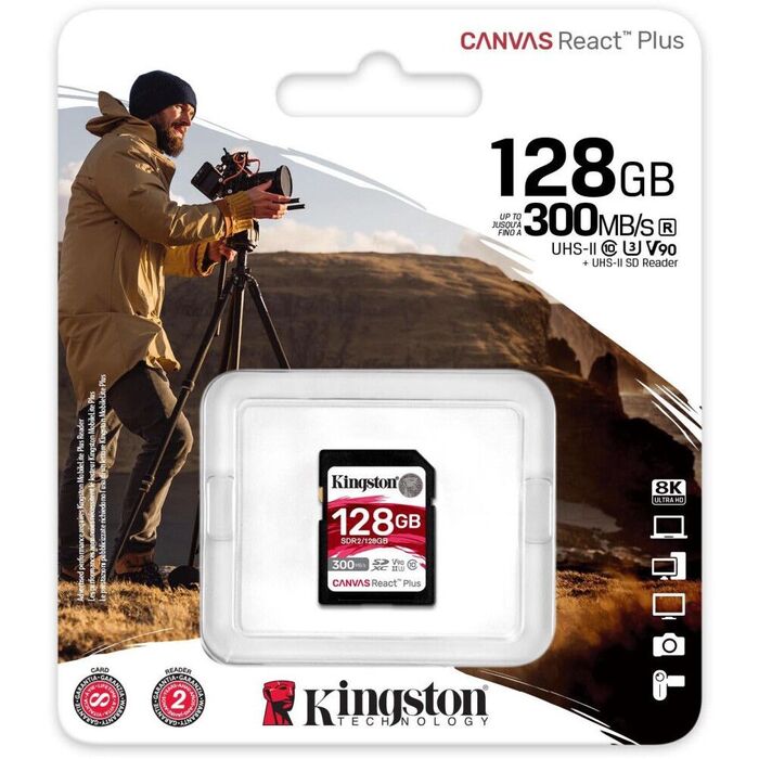 Карта памяти Kingston Canvas React Plus SD (SDR2/128GB), 128 Гб №3