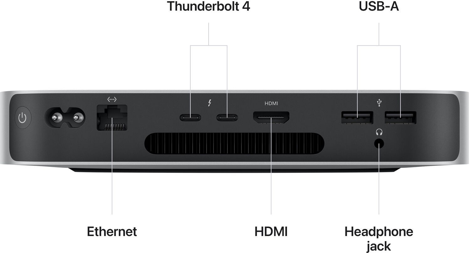 Настольный компьютер Apple Mac mini M2 Pro 2023, RAM 16 ГБ, SSD 512 ГБ, 16-Core GPU, Серебристый детальное изображение - 3