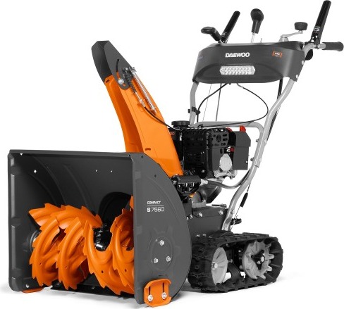 Снегоуборщик бензиновый для мокрого снега гусеничный Daewoo S 7560, 8 л.с., 5800 Вт, Оранжевый/Серый детальное изображение - 1