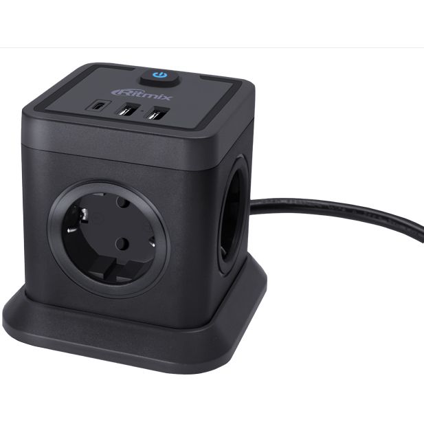 Сетевой фильтр Ritmix RM-231CK, 2 м, Черный детальное изображение - 4