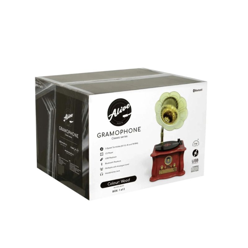 Проигрыватель винила Alive Audio Gramophone, Коричневый детальное изображение - 7