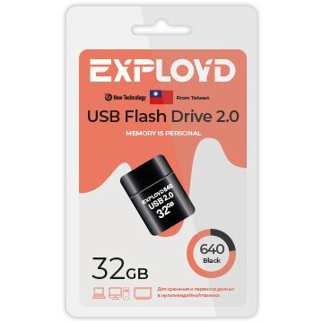 USB Flash накопитель Exployd 640 32 ГБ, черный детальное изображение - 1