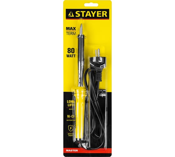 Паяльник Stayer MASTER с пластмассовой рукояткой и долговечным жалом клин 55305-80, 80 Вт детальное изображение - 9