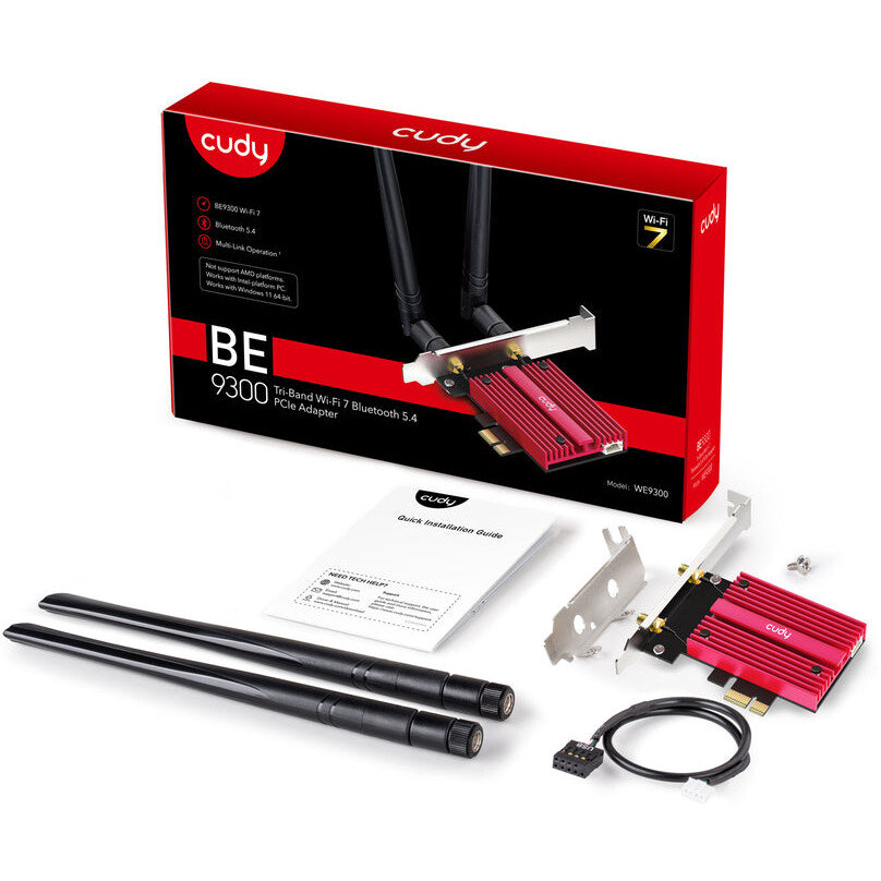 Wi-Fi адаптер Cudy WE9300, Wi-Fi 4 + Bluetooth 5.4, Черный детальное изображение - 5
