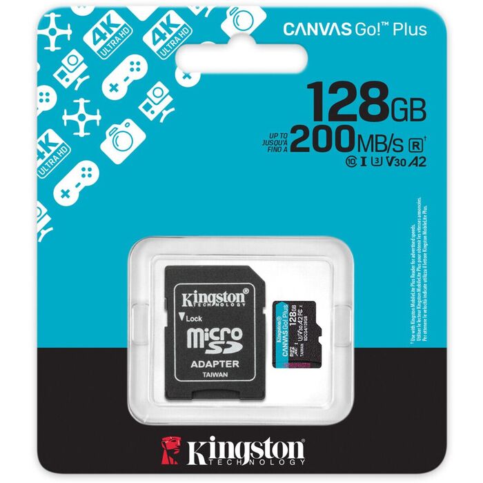 Карта памяти Kingston Canvas Go! Plus MicroSD + SD адаптер (SDCG4/128GB), 128 Гб №3