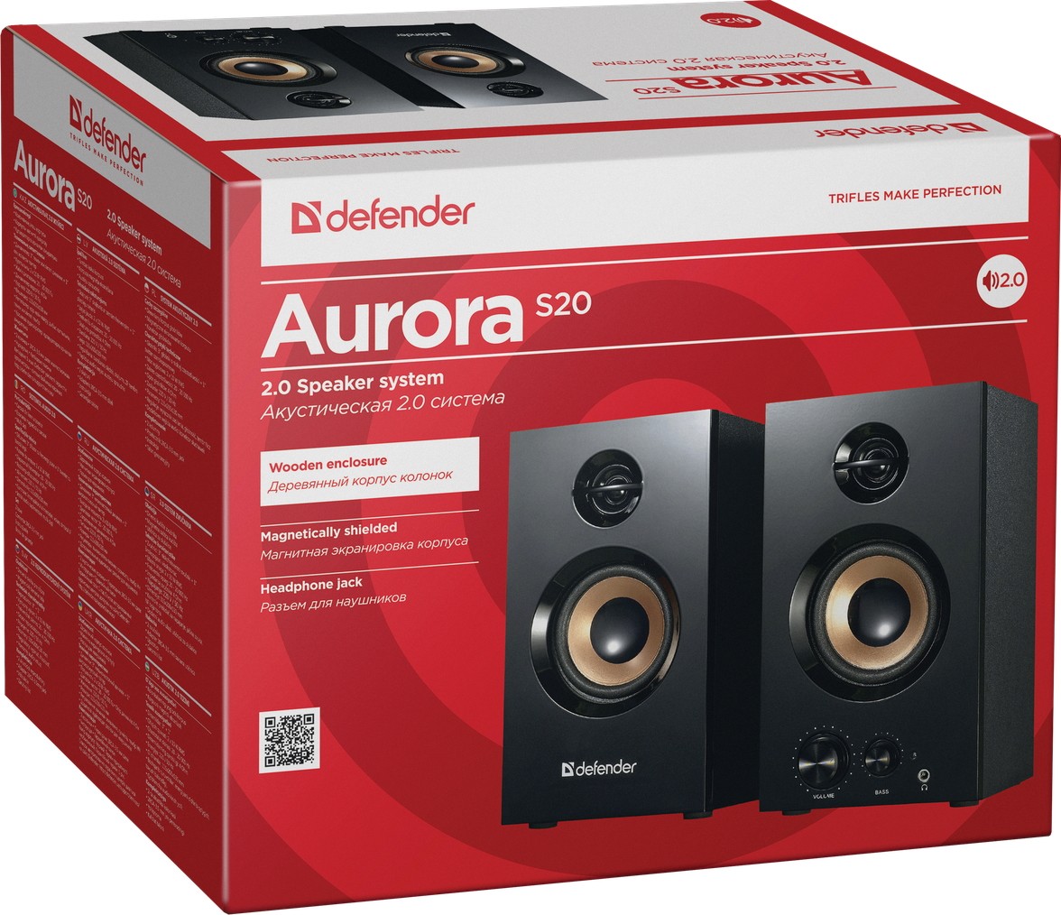 Компьютерные колонки Defender Aurora S20, Черный детальное изображение - 2