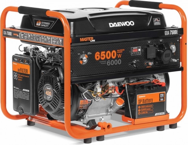 Генератор бензиновый DAEWOO GDA 7500E, 6 кВт, Оранжевый детальное изображение - 1
