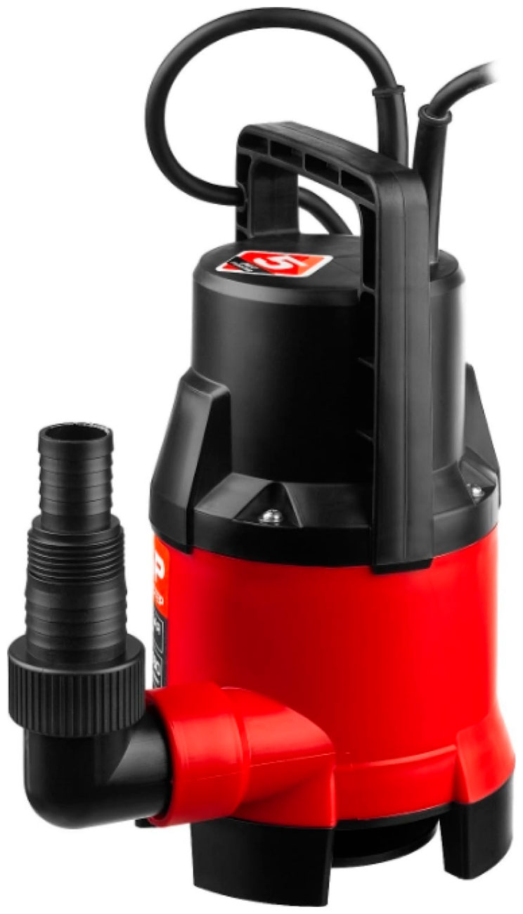 Дренажный насос Зубр НПГ-М1-550 для грязной воды, 160 л/мин, 32 мм, напор 6.5 м, d=25 мм, 550 Вт, Красный детальное изображение - 2