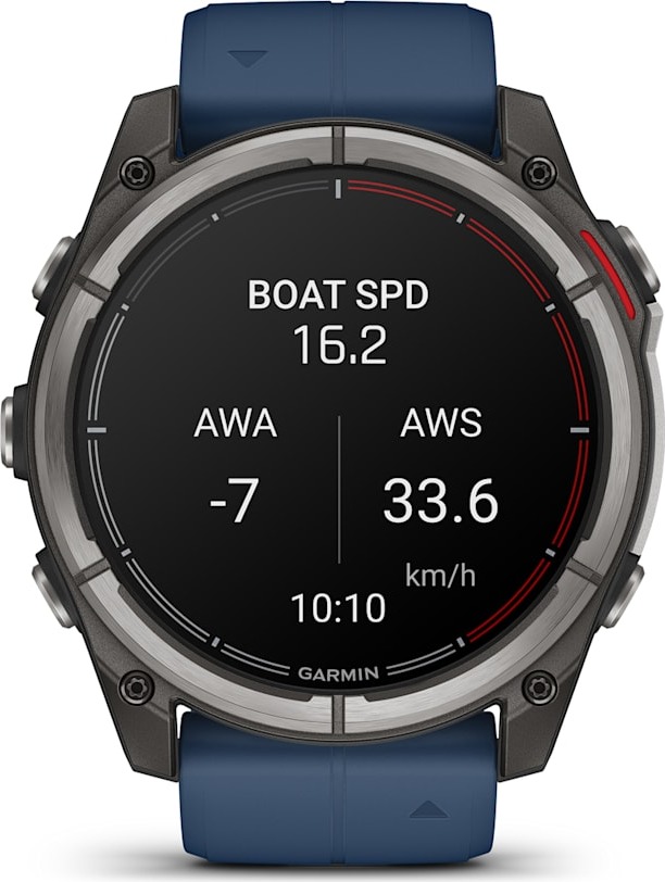 Смарт-часы Garmin Quatix 8 51 мм, AMOLED, Sapphire, Titanium, Синий силиконовый ремешок детальное изображение - 2