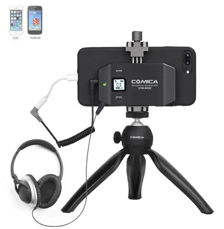Радиосистема CoMica UHF CVM-WS50 B для смартфона, Черный детальное изображение - 4
