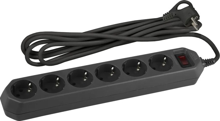 Сетевой фильтр ЭРА USF-6es-3m-B-BOX, 3 м, Черный №1